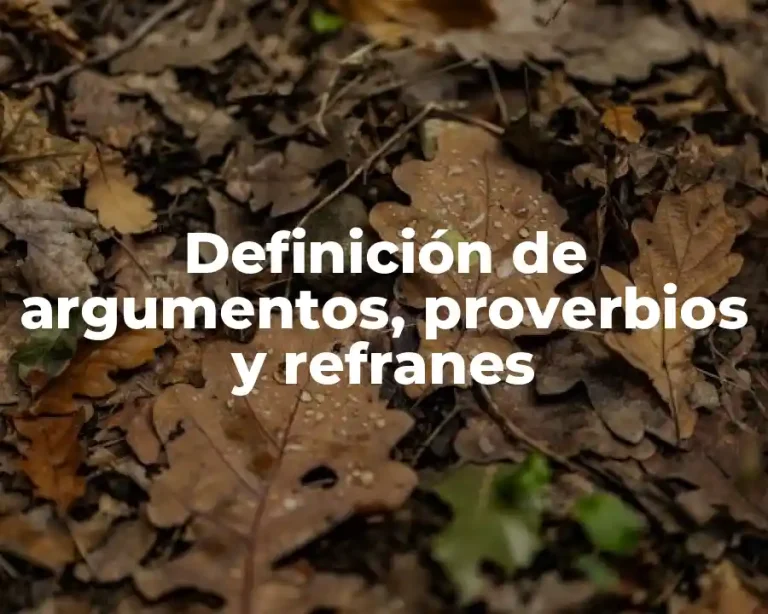 Definición de argumentos, proverbios y refranes