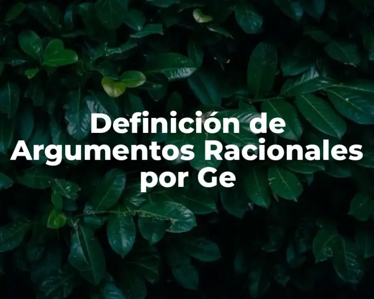 Definición de Argumentos Racionales por Ge
