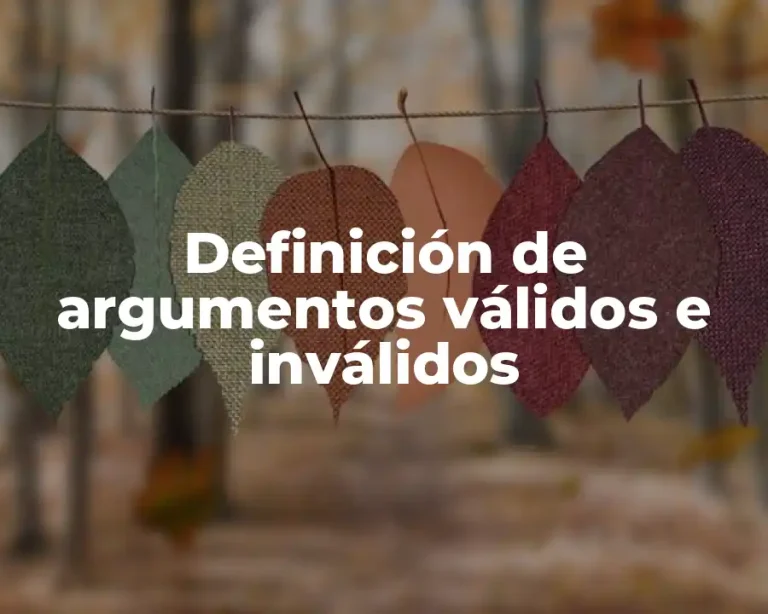Definición de argumentos válidos e inválidos