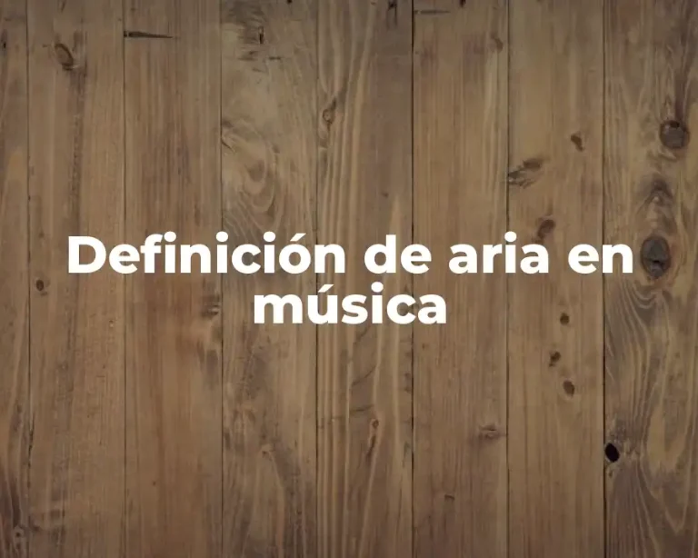 Definición de aria en música
