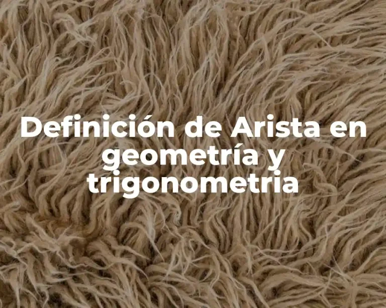Definición de Arista en geometría y trigonometria