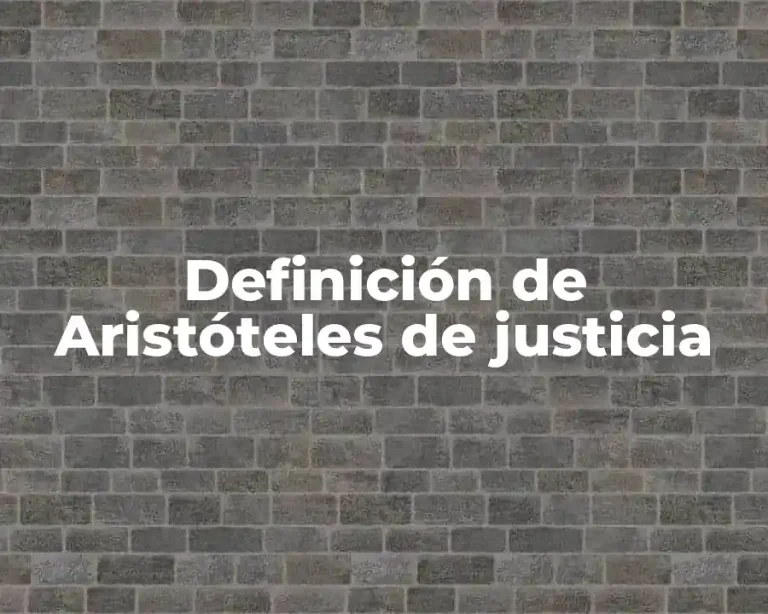 Definición de Aristóteles de justicia