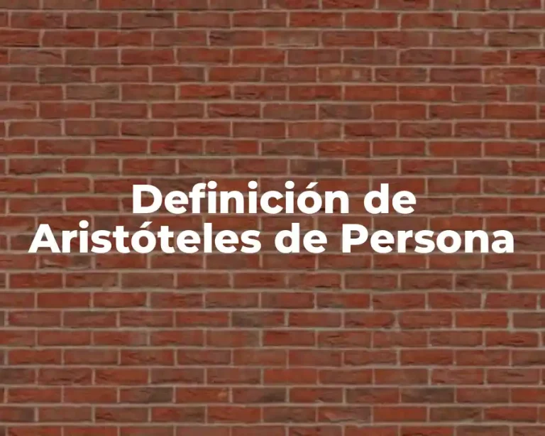 Definición de Aristóteles de Persona