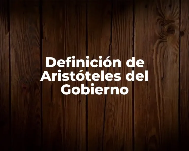 Definición de Aristóteles del Gobierno