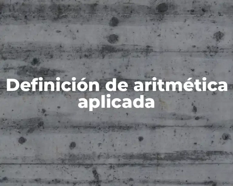 Definición de aritmética aplicada