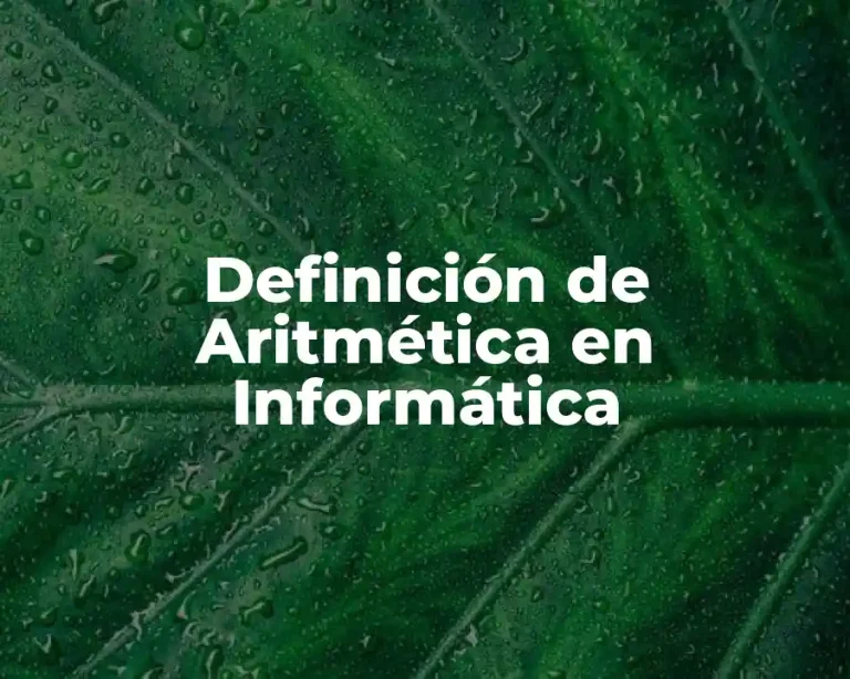 Definición de Aritmética en Informática