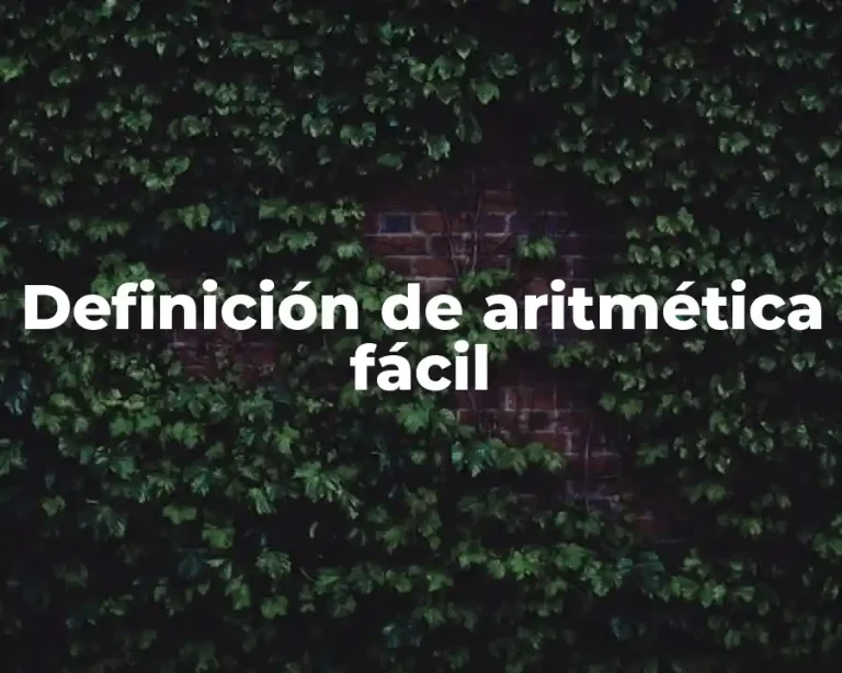 Definición de aritmética fácil