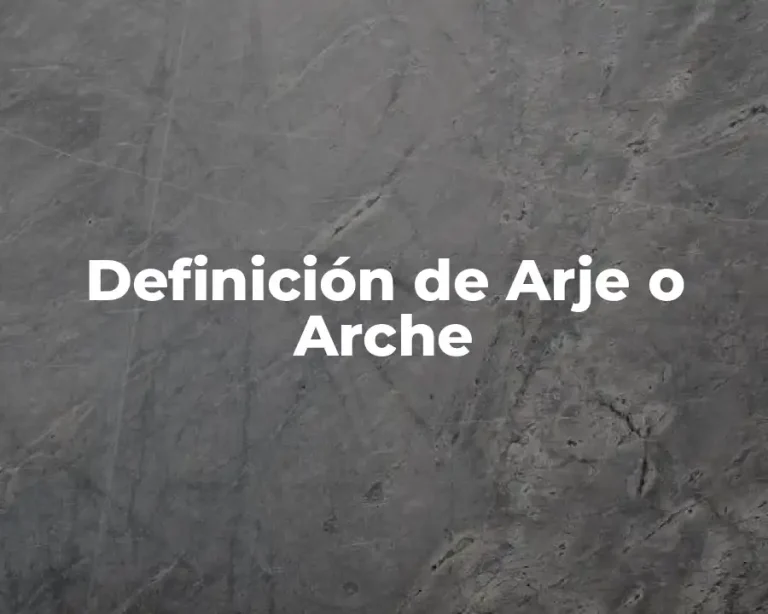 Definición de Arje o Arche