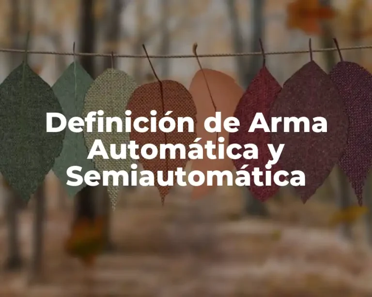 Definición de Arma Automática y Semiautomática