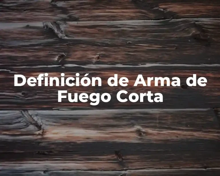 Definición de Arma de Fuego Corta