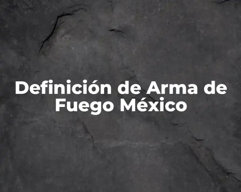 Definición de Arma de Fuego México