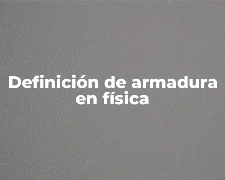 Definición de armadura en física