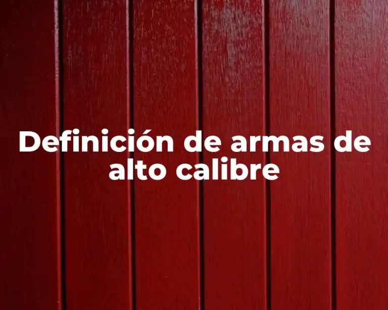 Definición de armas de alto calibre