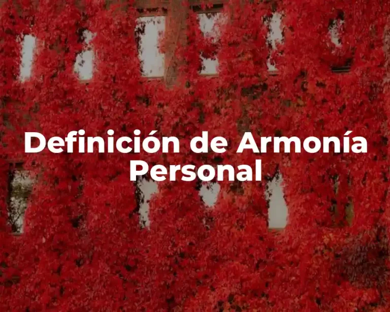 Definición de Armonía Personal