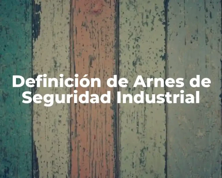 Definición de Arnes de Seguridad Industrial