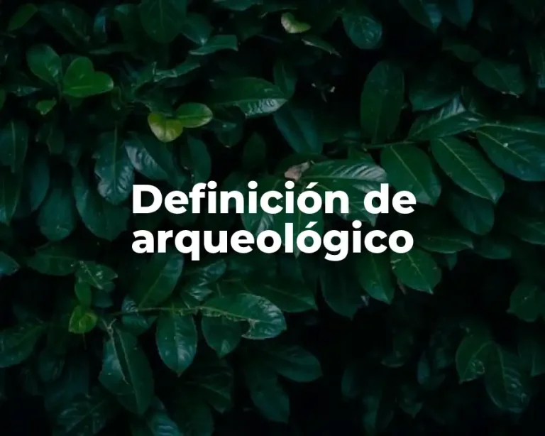 Definición de arqueológico