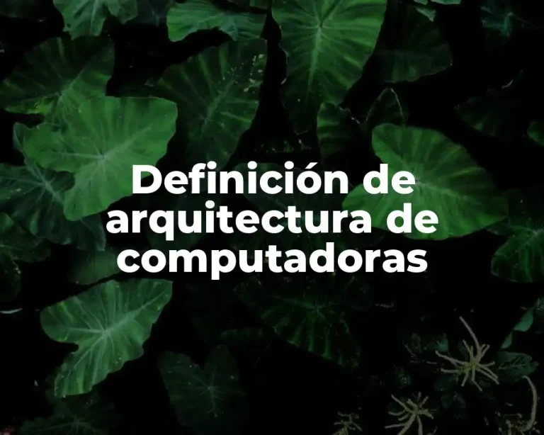 Definición de arquitectura de computadoras