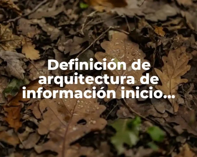Definición de arquitectura de información inicio sesión