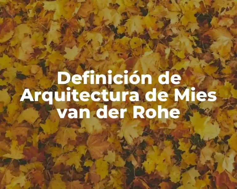 Definición de Arquitectura de Mies van der Rohe