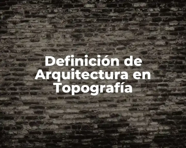 Definición de Arquitectura en Topografía