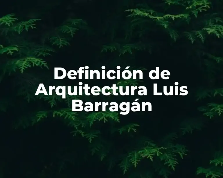 Definición de Arquitectura Luis Barragán