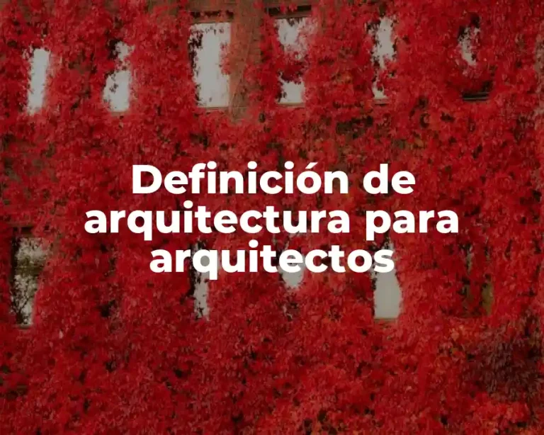 Definición de arquitectura para arquitectos