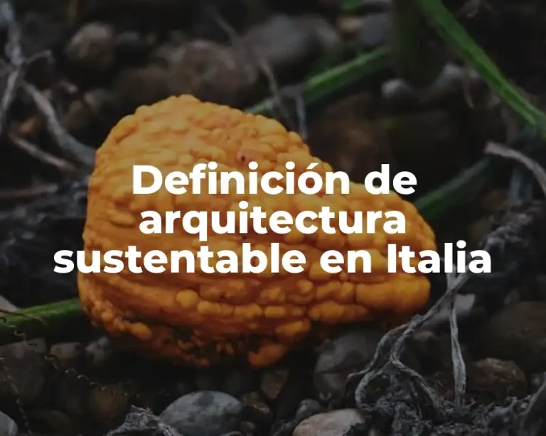 Definición de arquitectura sustentable en Italia