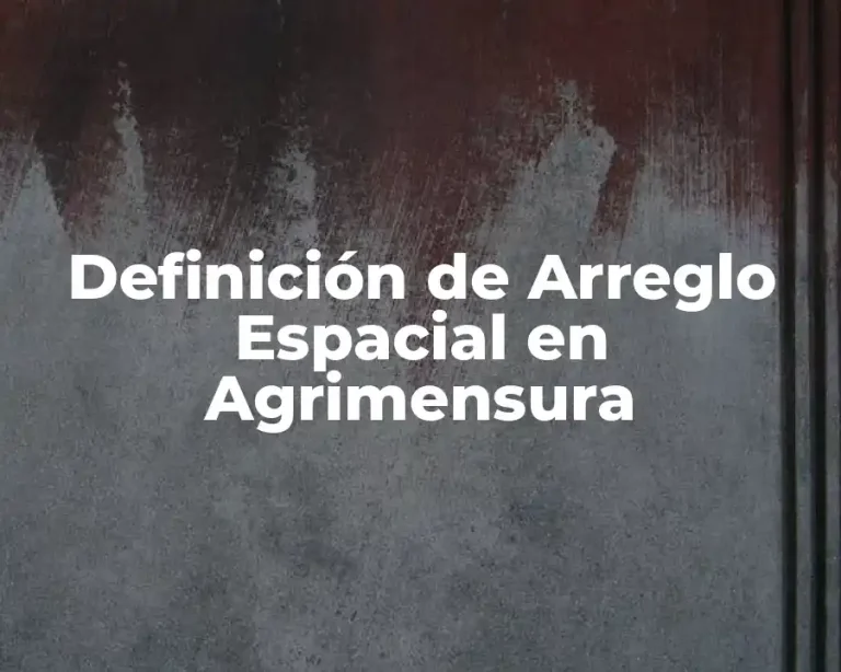 Definición de Arreglo Espacial en Agrimensura