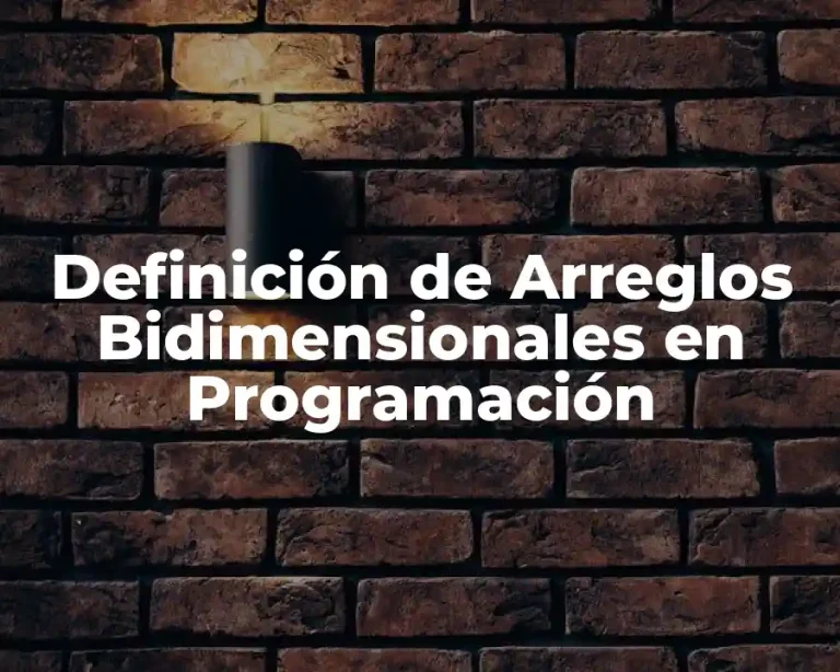 Definición de Arreglos Bidimensionales en Programación