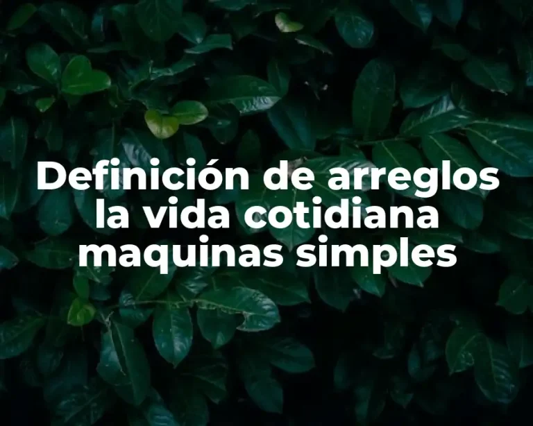 Definición de arreglos la vida cotidiana maquinas simples
