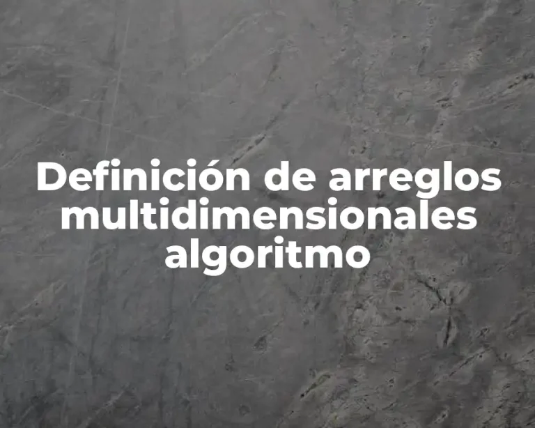 Definición de arreglos multidimensionales algoritmo