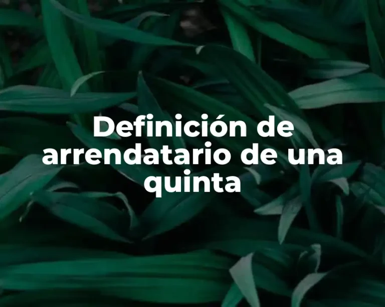 Definición de arrendatario de una quinta
