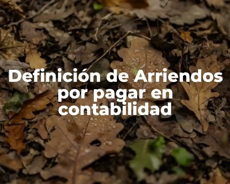 Definición de Arriendos por pagar en contabilidad