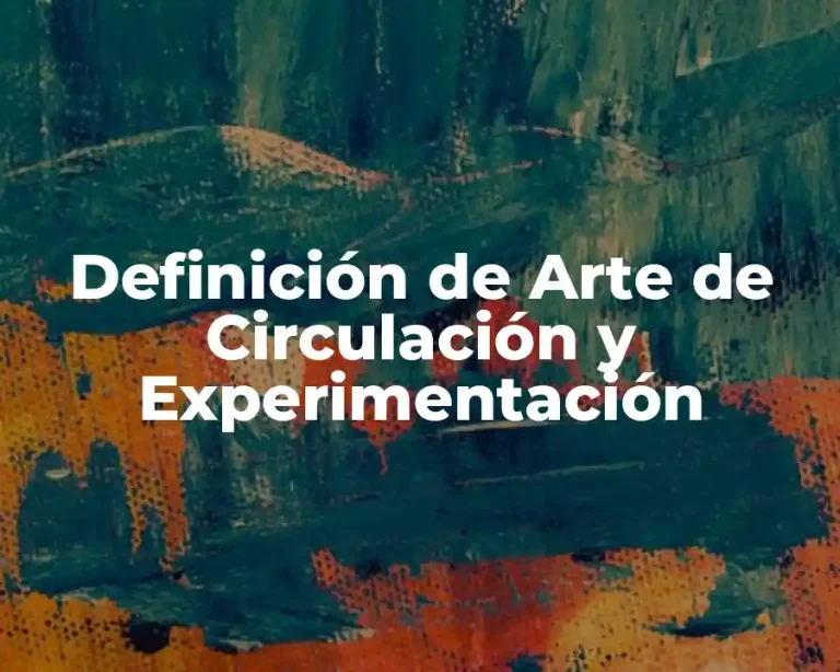 Definición de Arte de Circulación y Experimentación