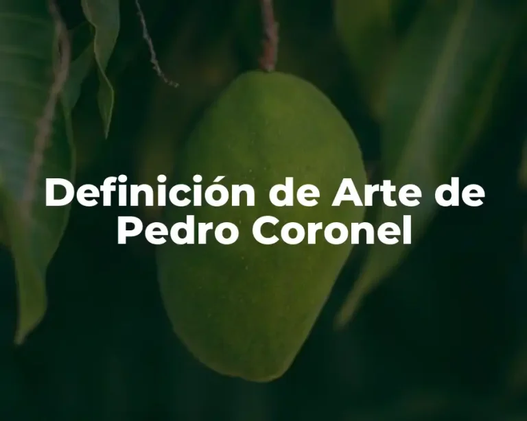 Definición de Arte de Pedro Coronel