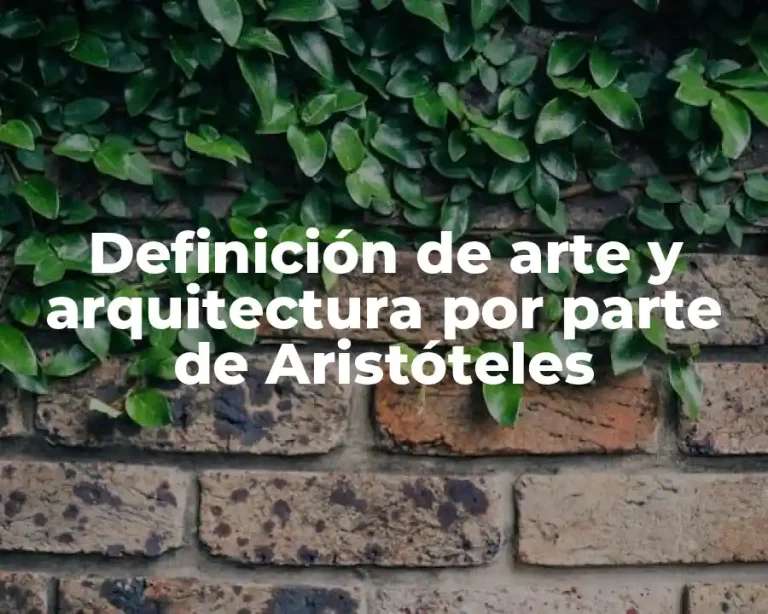 Definición de arte y arquitectura por parte de Aristóteles