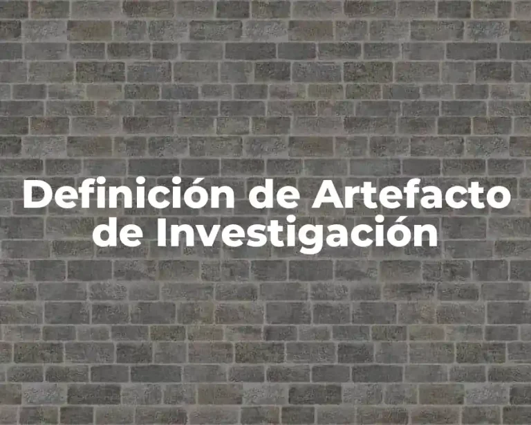 Definición de Artefacto de Investigación