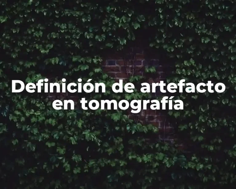 Definición de artefacto en tomografía