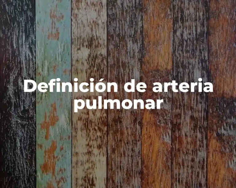 Definición de arteria pulmonar