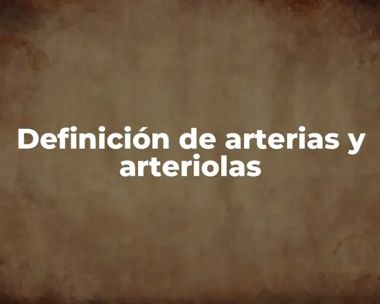 Definición de arterias y arteriolas