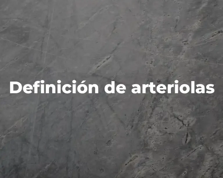 Definición de arteriolas