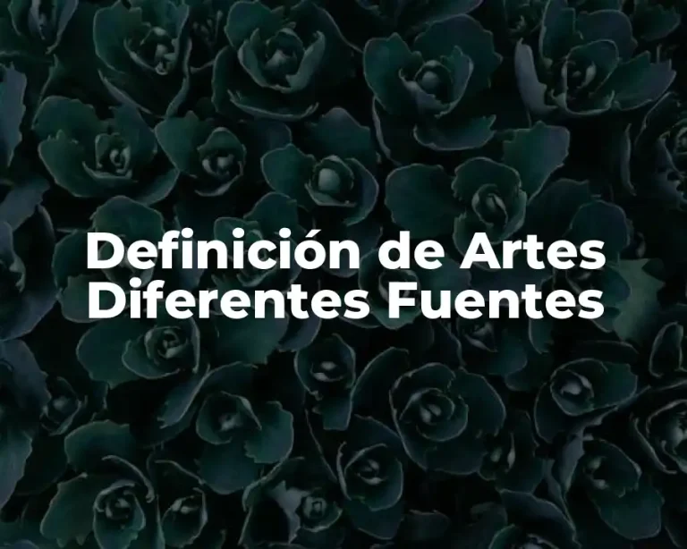 Definición de Artes Diferentes Fuentes