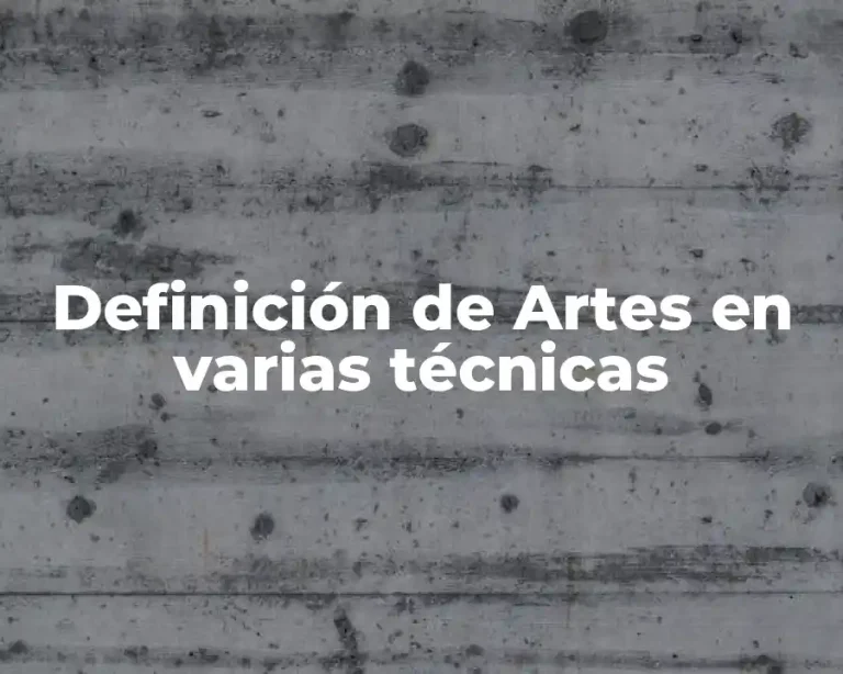 Definición de Artes en varias técnicas