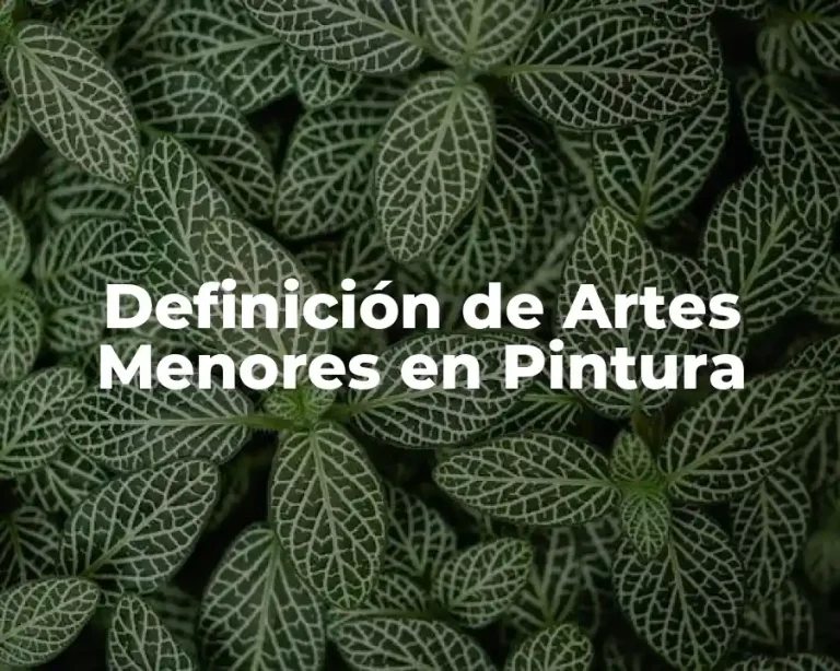 Definición de Artes Menores en Pintura