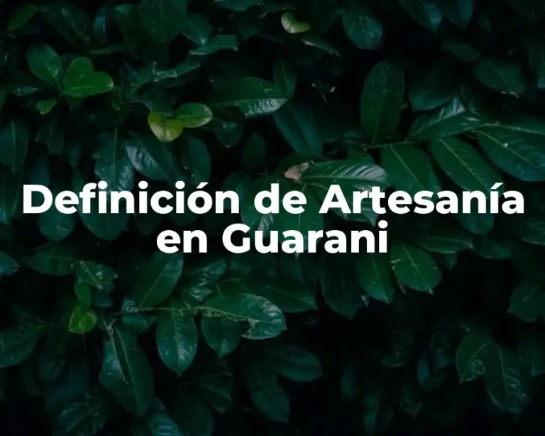 Definición de Artesanía en Guarani