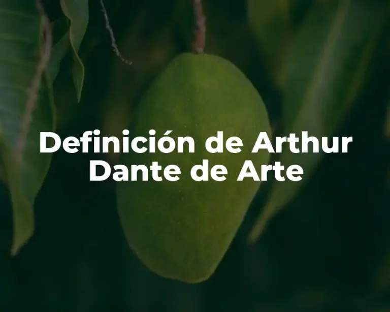 Definición de Arthur Dante de Arte