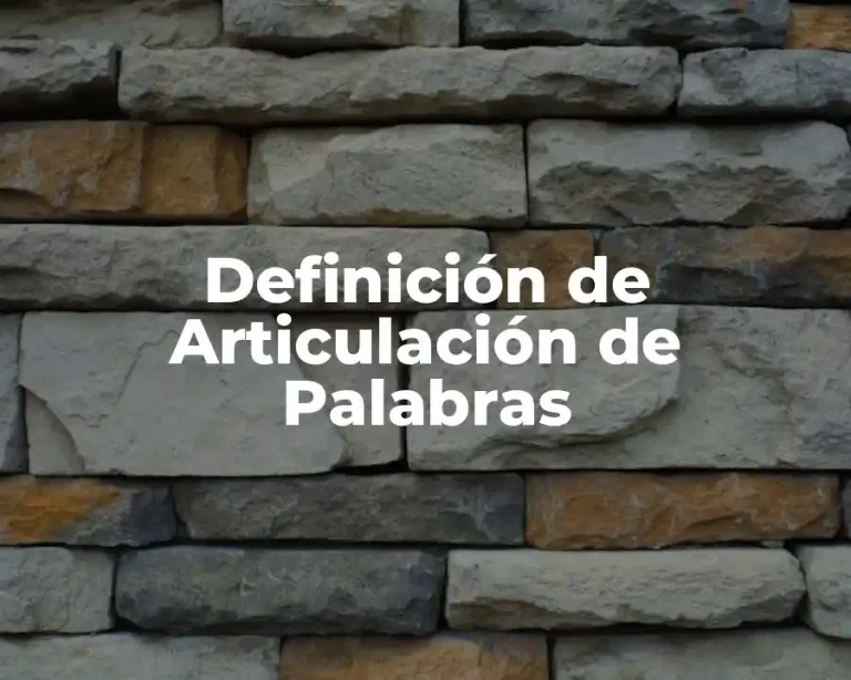 Definición de Articulación de Palabras