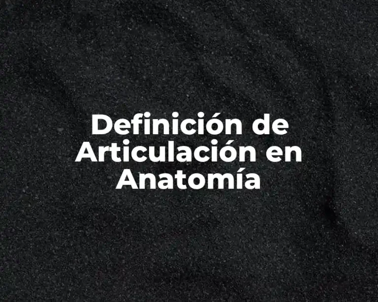 Definición de Articulación en Anatomía
