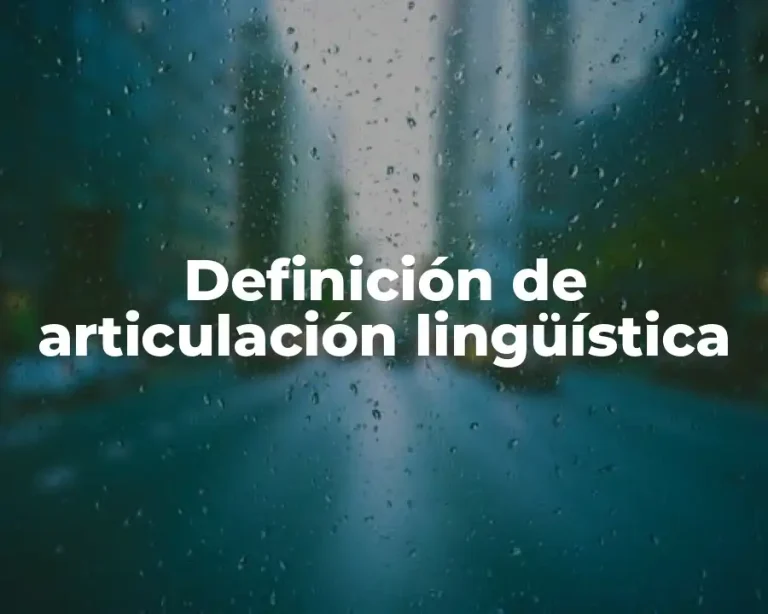 Definición de articulación lingüística