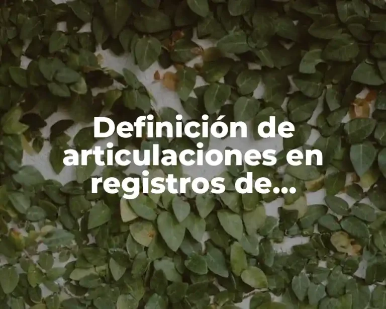 Definición de articulaciones en registros de clasificación